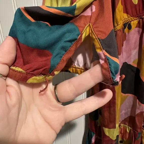 Marine Layer Elise Mini Dress Abstract Floral Size Large - Picture 5 of 8